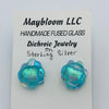 Aqua Layered Dichroic Glass Post Earrings