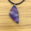 Polymer Clay Necklace - Purple Swirls Wing