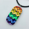 Polymer Clay Necklace- Rainbow Ellipse