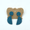 Blue Half Circle Earrings