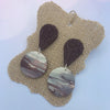Polymer Clay Earrings - Brown Marble Double Dangle