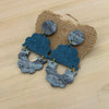 Polymer Clay Earrings - Blue Dangle