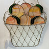 Stained Glass Peach Basket Panel